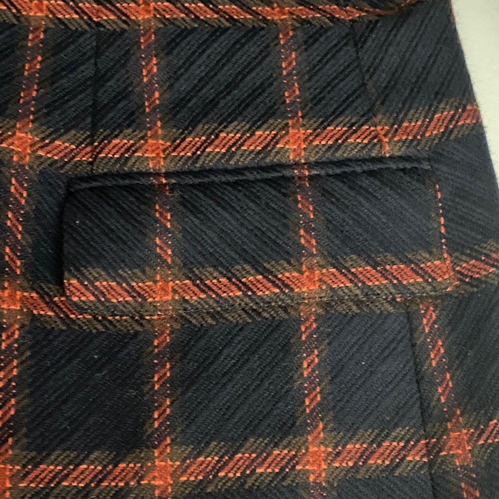 Anne Klein II Wool Cashmere Women's Navy and Red Plaid Blazer - Picture 6 of 10